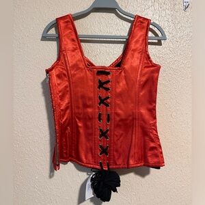 Corsets Queen Satin Red Corset Size 30 Plus Size High Quality!‎
